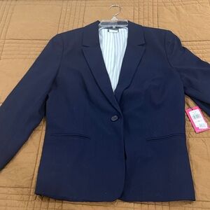 Classic Navy Women's Blazer - Single Button Jacket